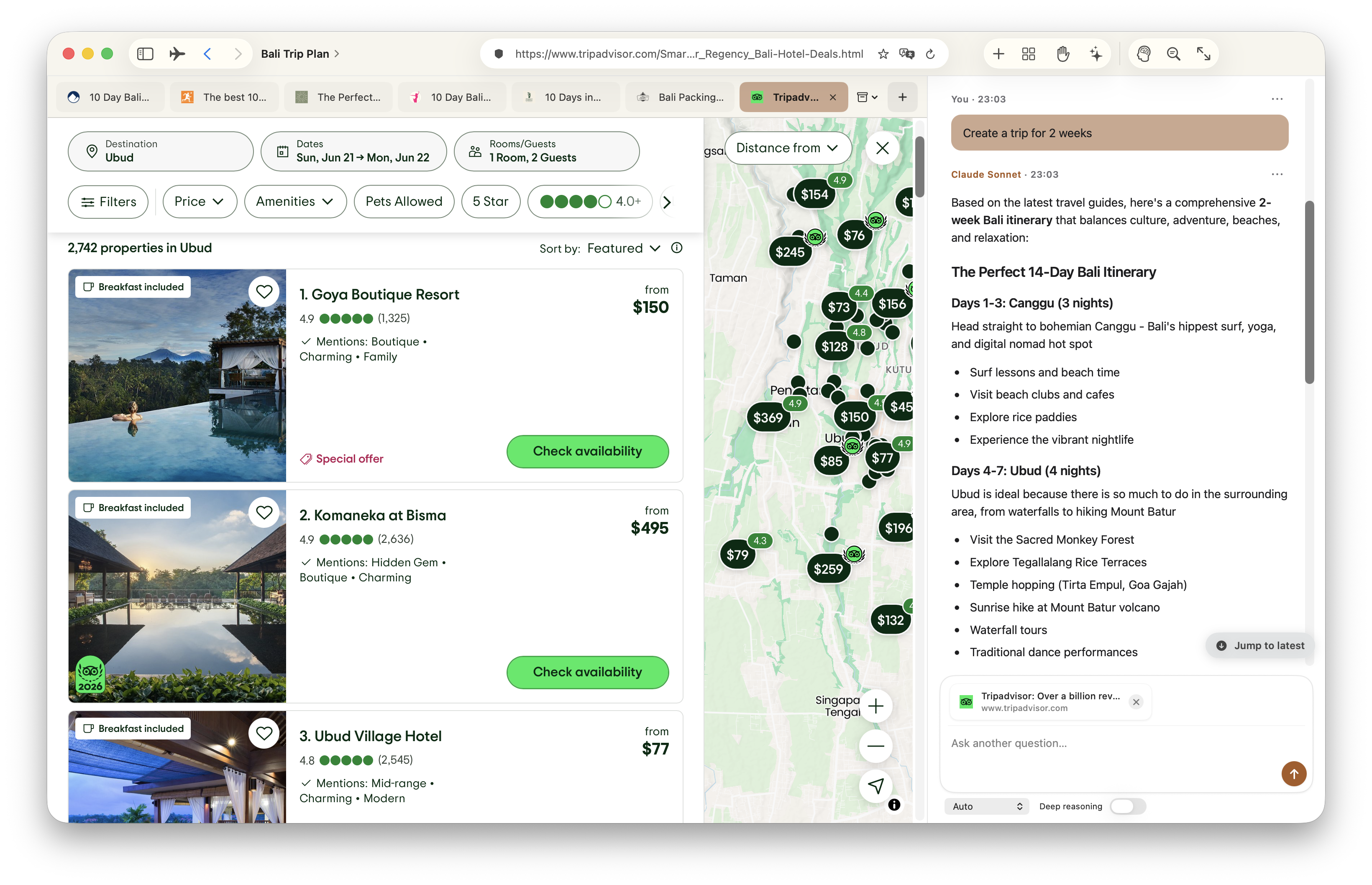Snotra on Mac with context rail, page library, memory panel, and AI sidebar citing saved pages